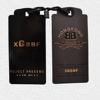 Black cardboard gold foil hangtag QD-HT-0024