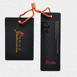 Black cardboard gold foil hangtag QD-HT-0023
